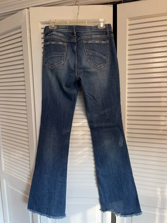 DRIFTWOOD Dark Blue Flare Jeans with Floral Embroidery - Picture 4 of 7